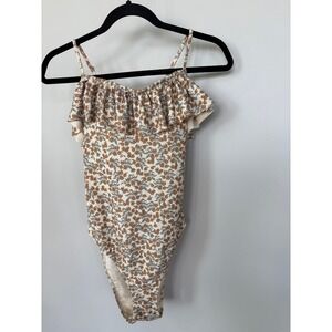 Konges Slojd Peony Mommy Swimsuit Orangery Beige Floral Ruffle One‎ Piece Small